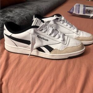 Reebok Men's White, Black, and Tan Sneakers